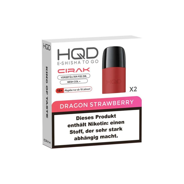 HQD Cirak - Dragon Strawberry - 2 x 2 ml Prefilled Pods (18 mg/ml Nikotingehalt)