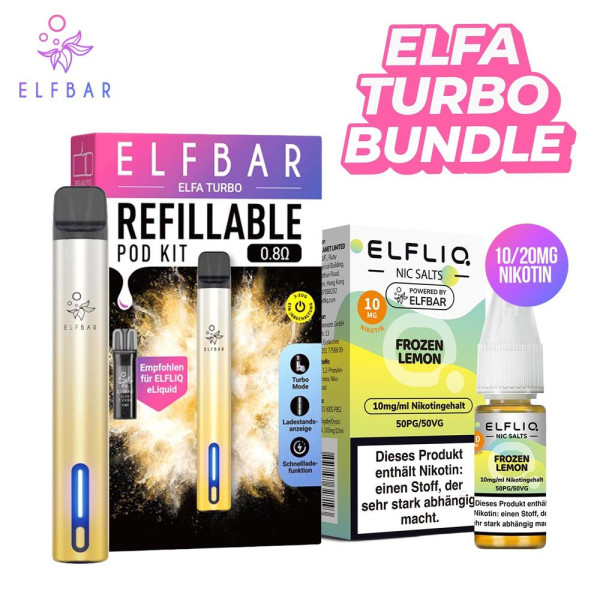 Elfbar Elfliq Liquid + Elfa Turbo Pod Kit - Aurora Gold