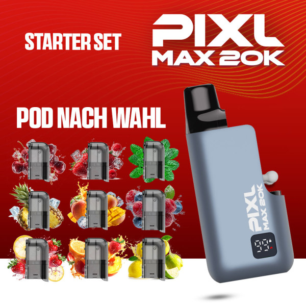 Starter Set PIXL MAX 20K - Akkuträger 850 mAh - Farbe: Breeze Blue + Pod Nach Wahl