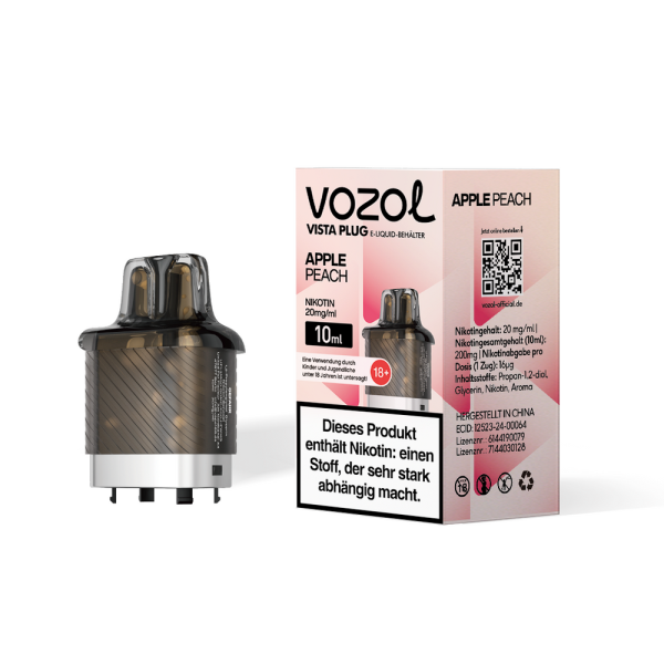 Vozol Vista Plug Pod - Apple Peach - 10ml Container