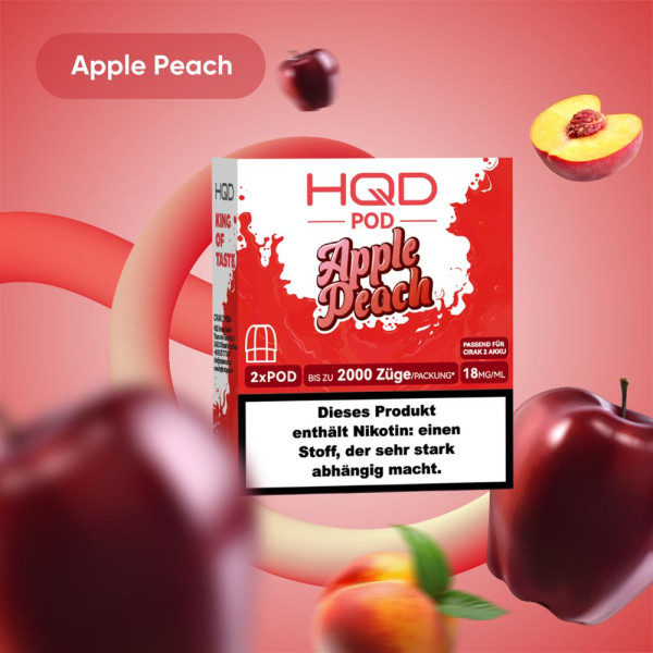HQD Cirak 2 - Apple Peach - 2 x 2 ml Prefilled Pods (18 mg/ml Nikotingehalt)
