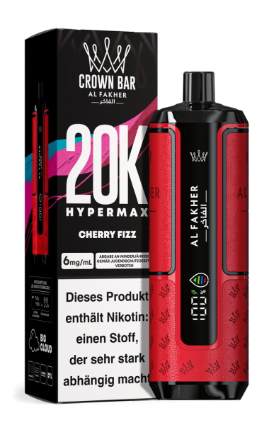 Al Fakher Hypermax 20000 - Cherry Fizz - 6mg Nikotingehalt