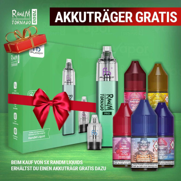 5x RandM Liquid + RandM Tornado Pro Green Gratis