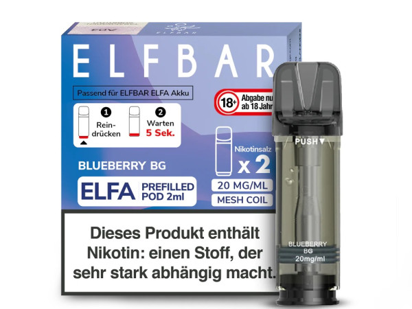 ELFBAR ELFA Blueberry BG 20mg Nikotin 2er Pack