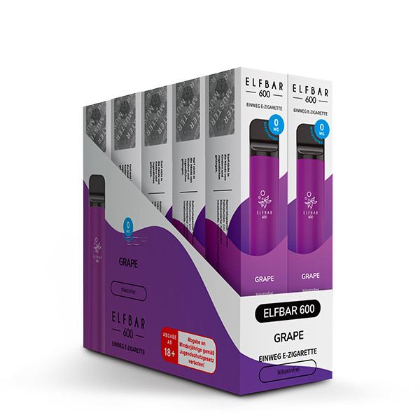 10 x ELFBAR 600 Grape Nikotinfrei