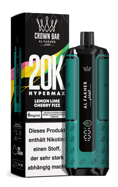 Al Fakher Hypermax 20000 - Lemon Lime Cherry Fizz - 6mg Nikotingehalt