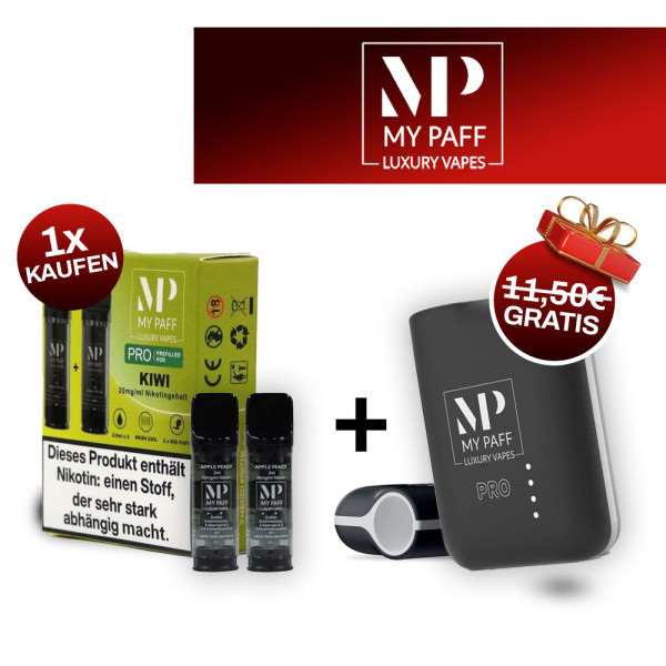 My Paff Pro Pods 20mg/ml Nikotin + My Paff Pro Black Device Gratis