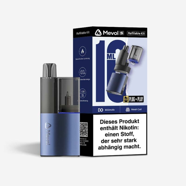 Mevol S Pod Kit + 0ml Pod - Farbe: Tiefsee Blau - 800 mAh