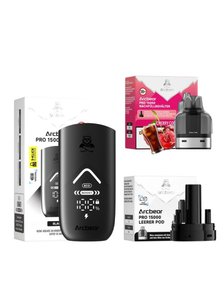 Arcbear Pro 15000 Starter Set - Farbe: Black + Pod Cherry Cola