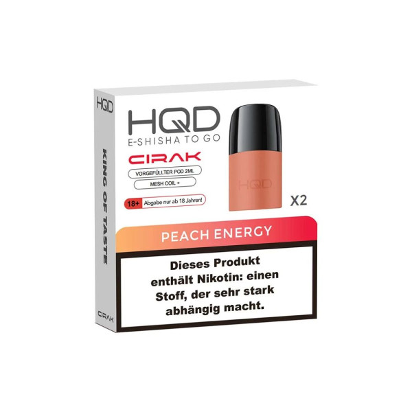 HQD Cirak - Peach Energy - 2 x 2 ml Prefilled Pods (18 mg/ml Nikotingehalt)