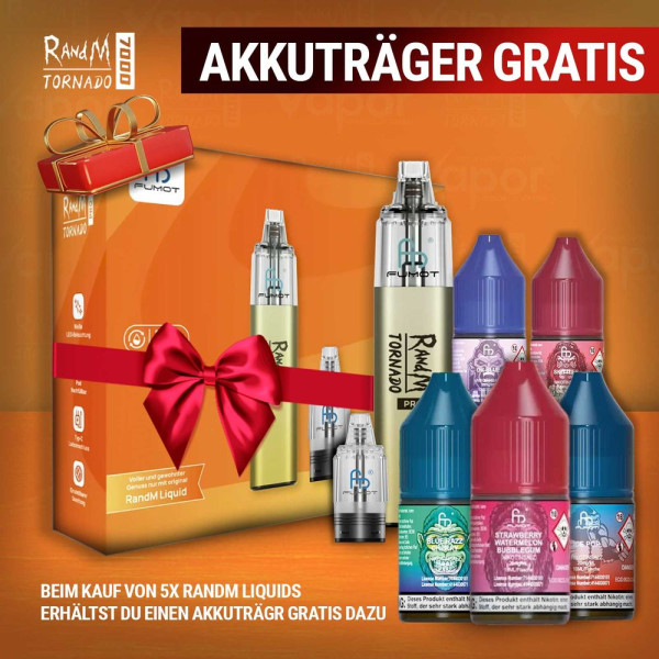 5x RandM Liquid + RandM Tornado Pro Yellow Gratis