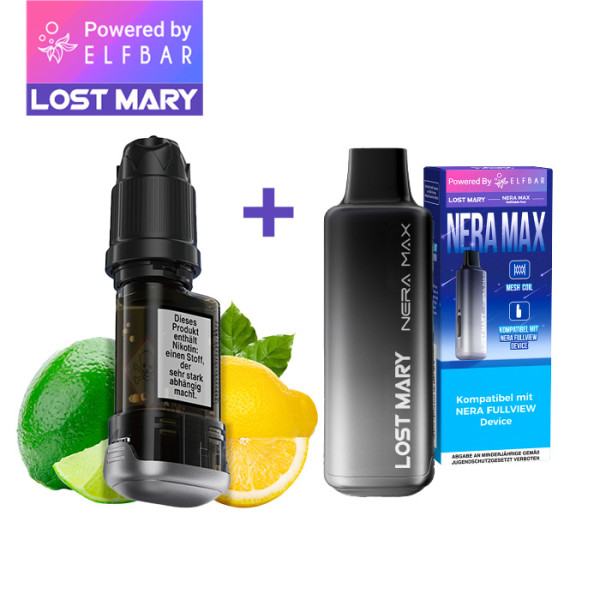 ELFBAR LOST MARY NERA MAX Refill Container Lemon Lime inkl. Refillable Pod
