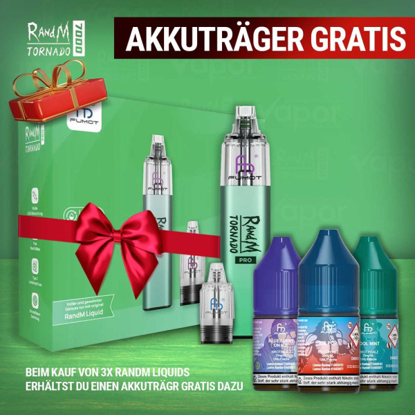 3x RandM Liquid + RandM Tornado Pro Green Gratis
