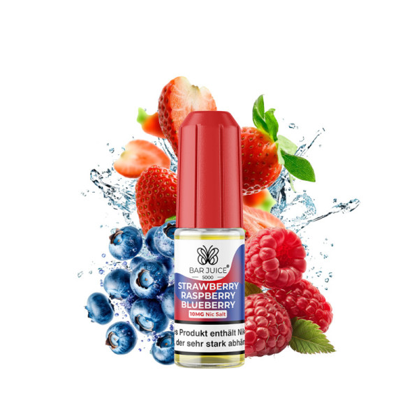 Bar Juice 5000 Nikotinsalz Liquid 10 ml Strawberry Raspberry Blueberry