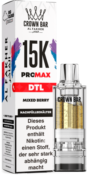 Al Fakher 15K PRO MAX (V2) Pod - Mixed Berry - 6mg/ml Nikotingehalt - DTL