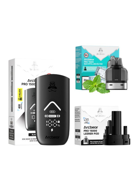 Arcbear Pro 15000 Starter Set - Farbe: Black + Pod Ice Mint