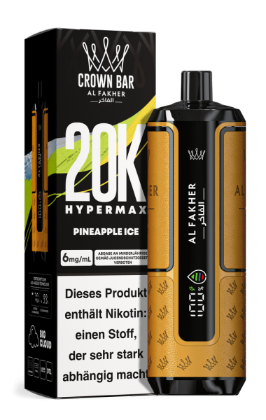 Al Fakher Hypermax 20000 - Pineapple Ice- 6mg Nikotingehalt