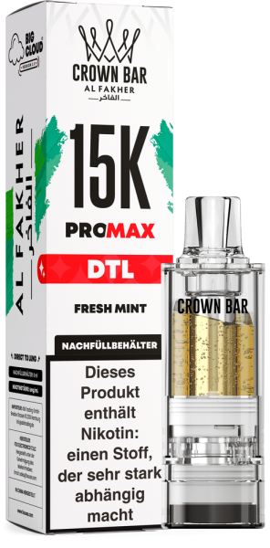 Al Fakher 15K PRO MAX (V2) Pod - Fresh Mint - 6mg/ml Nikotingehalt - DTL