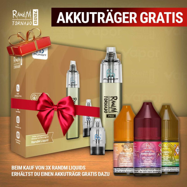 3x RandM Liquid + RandM Tornado Pro Grey Gratis