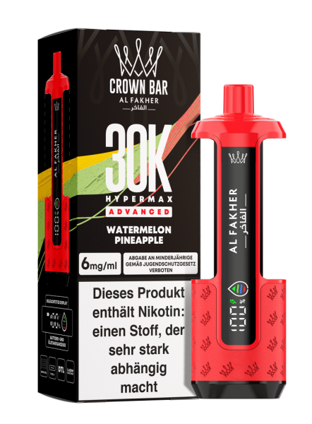 Al Fakher Hypermax Advanced 30K - Watermelon Pineapple - 6mg Nikotingehalt
