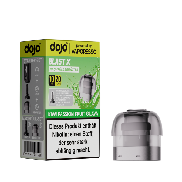 Dojo Blast X Pod 10ml - Kiwi Passion Fruit Guava - 20mg/ml Nikotingehalt