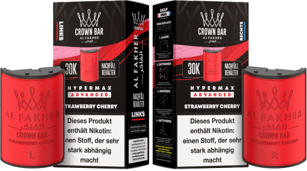 Al Fakher Hypermax Advanced 30K Pods - Strawberry Punch - 6mg Nikotingehalt