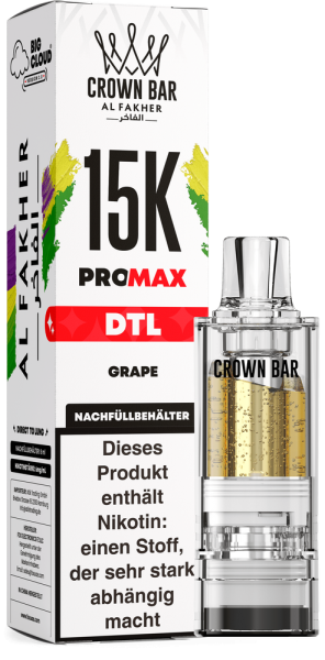 Al Fakher 15K PRO MAX (V2) Pod - Grape - 6mg/ml Nikotingehalt - DTL