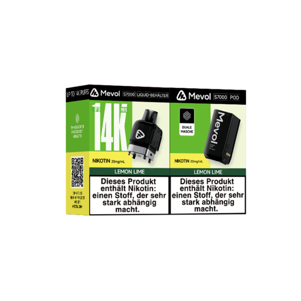 Mevol S7000 Lemon Lime 2ml Pod + 10ml E-Liquid Tank