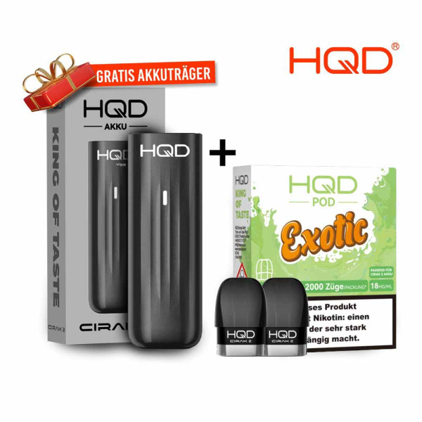 HQD Cirak 2 Pod - Exotic + Akkuträger Black Gratis