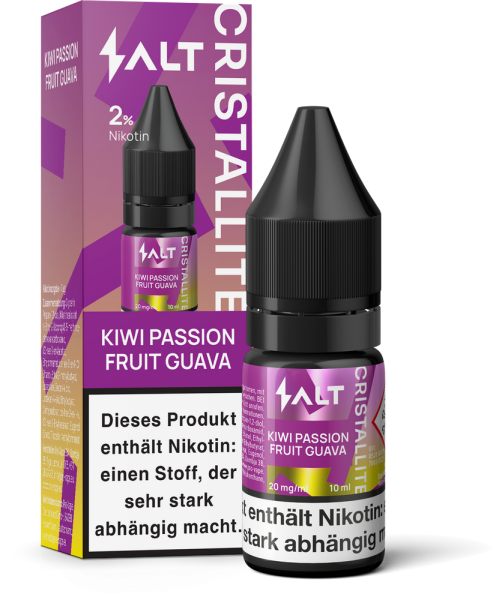 Salt Cristallite Liquid 10ml - Kiwi Passion Fruit Guava - 20mg/ml Nikotinstärke