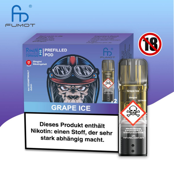 RandM Tornado Grape Ice 20mg Nikotin 2er Pack