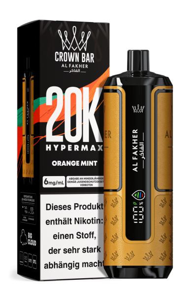 Al Fakher Hypermax 20000 - Orange Mint - 6mg Nikotingehalt