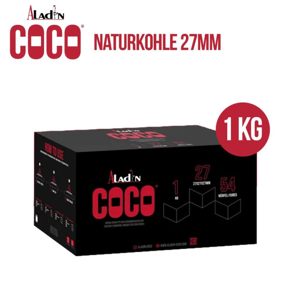 Aladin Coco - Naturkohle - 1kg - 27 mm