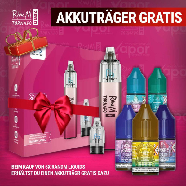 5x RandM Liquid + RandM Tornado Pro Pink Gratis