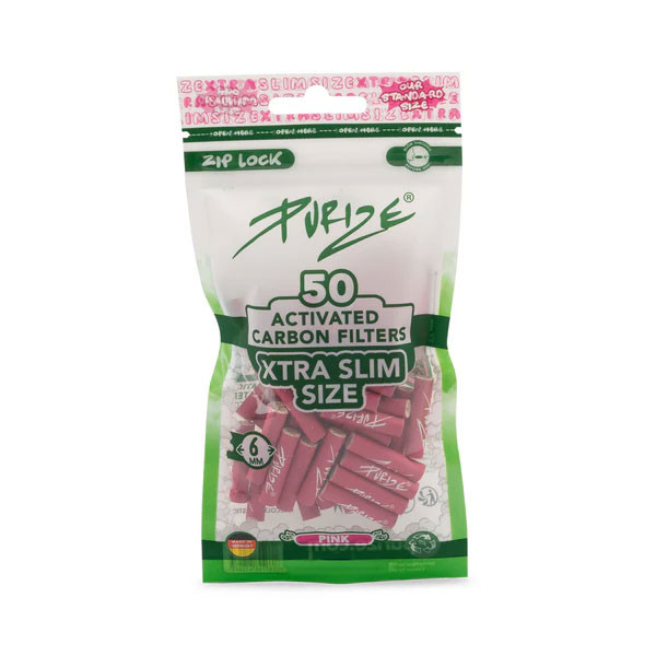 Purize Aktivkohlefilter XTRA Slim - Size 5,9mm - Pink - 50 Stück