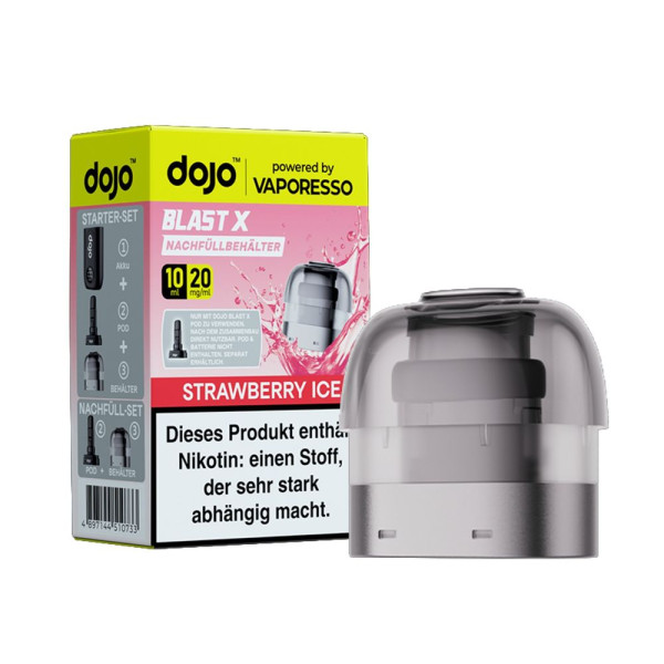 Dojo Blast X Pod 10ml - Strawberry Ice - 20mg/ml Nikotingehalt