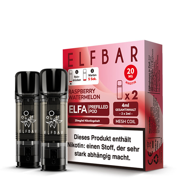 ELFBAR ELFA Raspberry Watermelon 20mg Nikotin 2er Pack