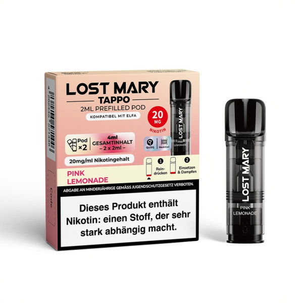 Lost Mary Tappo Pink Lemonade 20mg Nikotin 2er Pack - Prefilled Pod