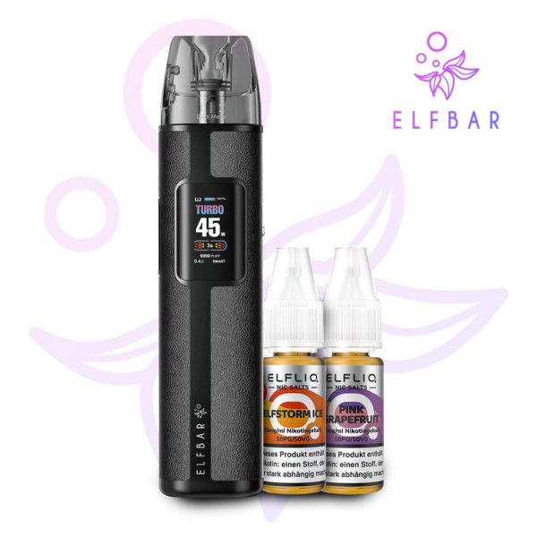 ELFX Pro Black + ELFLIQ Elfstorm Ice & Pink Grapefruit 20 mg gratis