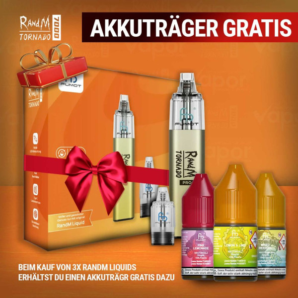 3x RandM Liquid + RandM Tornado Pro Yellow Gratis