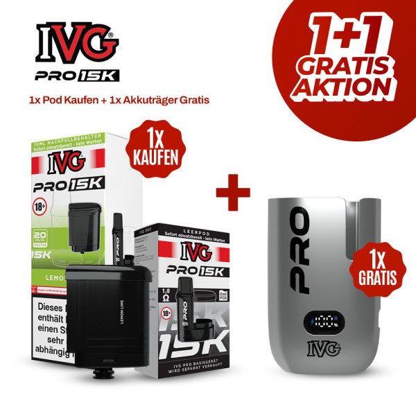 IVG Pro 15k Nachfüllset + Akkuträger Gratis