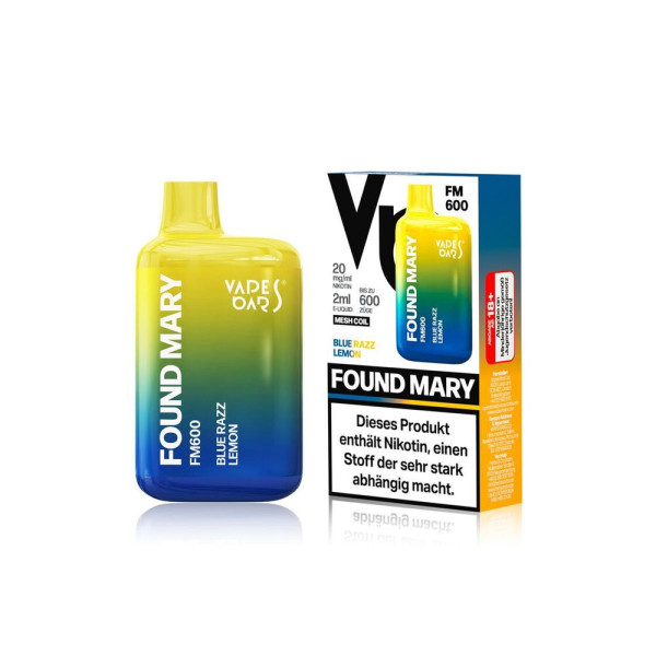Found Mary FM600 - Blue Razz Lemon 20mg Nikotingehalt