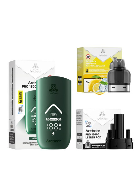 Arcbear Pro 15000 Starter Set - Farbe: Green + Pod Lemon Line