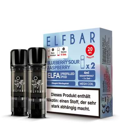 elfbar pods alle sorten ELFA e-zigarette elf bar pods amazon Nicotine Strength:5 mg/ml 10x 2 Elfbar Elfa