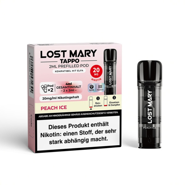 Lost Mary Tappo Peach Ice 20mg Nikotin 2er Pack - Prefilled Pod