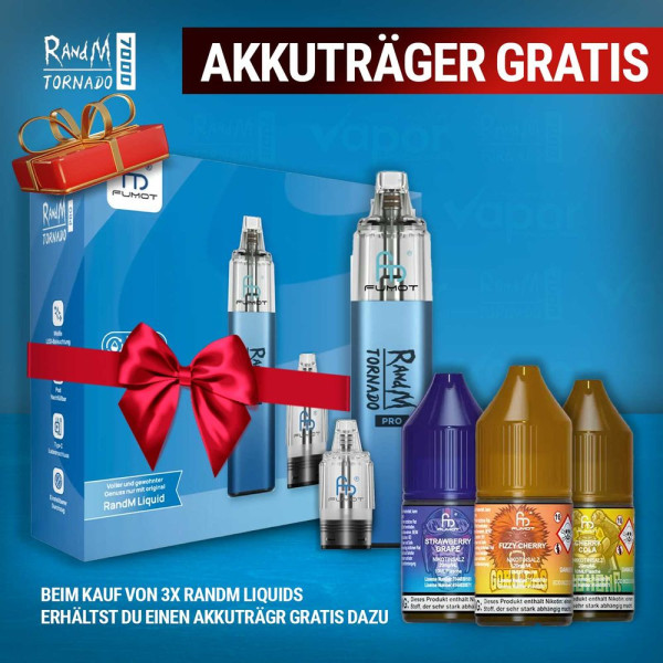 3x RandM Liquid + RandM Tornado Pro Blue Gratis
