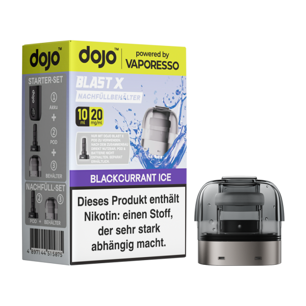 Dojo Blast X Pod 10ml - Blackcurrant Ice - 20mg/ml Nikotingehalt