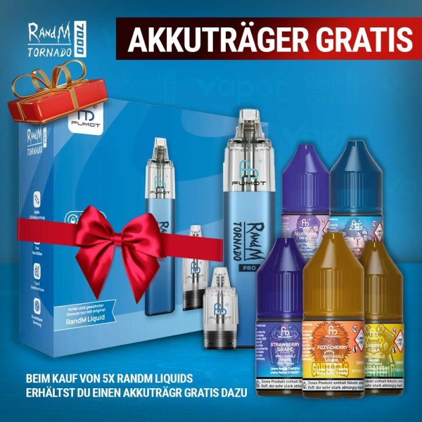5x RandM Liquid + RandM Tornado Pro Blue Gratis