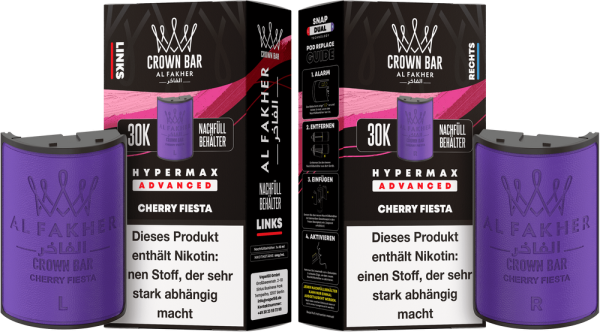 Al Fakher Hypermax Advanced 30K Pods - Cherry Fiesta - 6mg Nikotingehalt