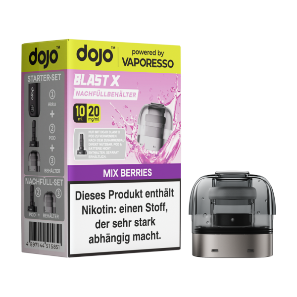 Dojo Blast X Pod 10ml - Mix Berries - 20mg/ml Nikotingehalt